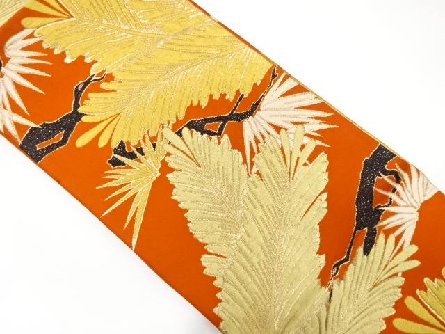 JAPANESE KIMONO / ANTIQUE FUKURO OBI / SILK / WOVEN YOUNG PINE